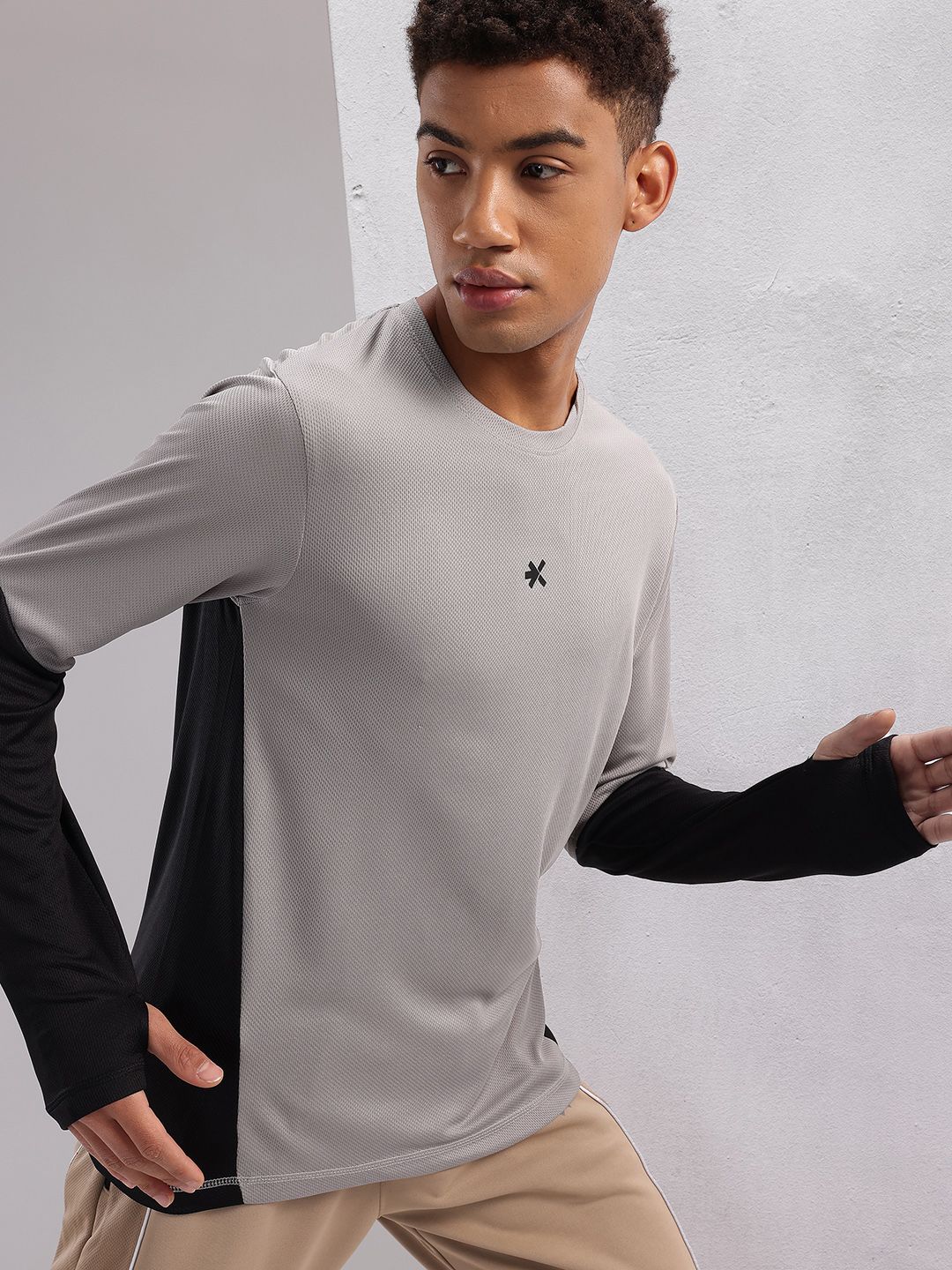 HRX by Hrithik Roshan Colourblocked Sleeves Rapid-Dry Running T-shirt