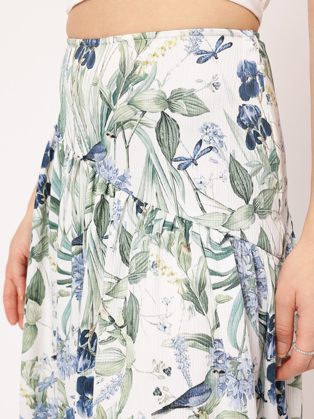 DressBerry Women Meadow Drift Crinkled Gathered A-Line Skirt