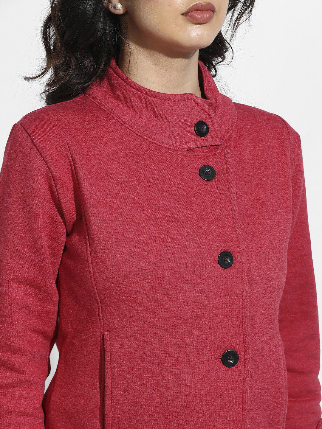 Campus Sutra Women Red Regular Casual Tailored Jacket