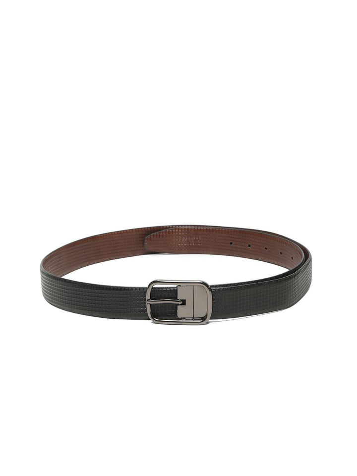 Teakwood Leathers Men Textured Leather Reversible Formal Belt