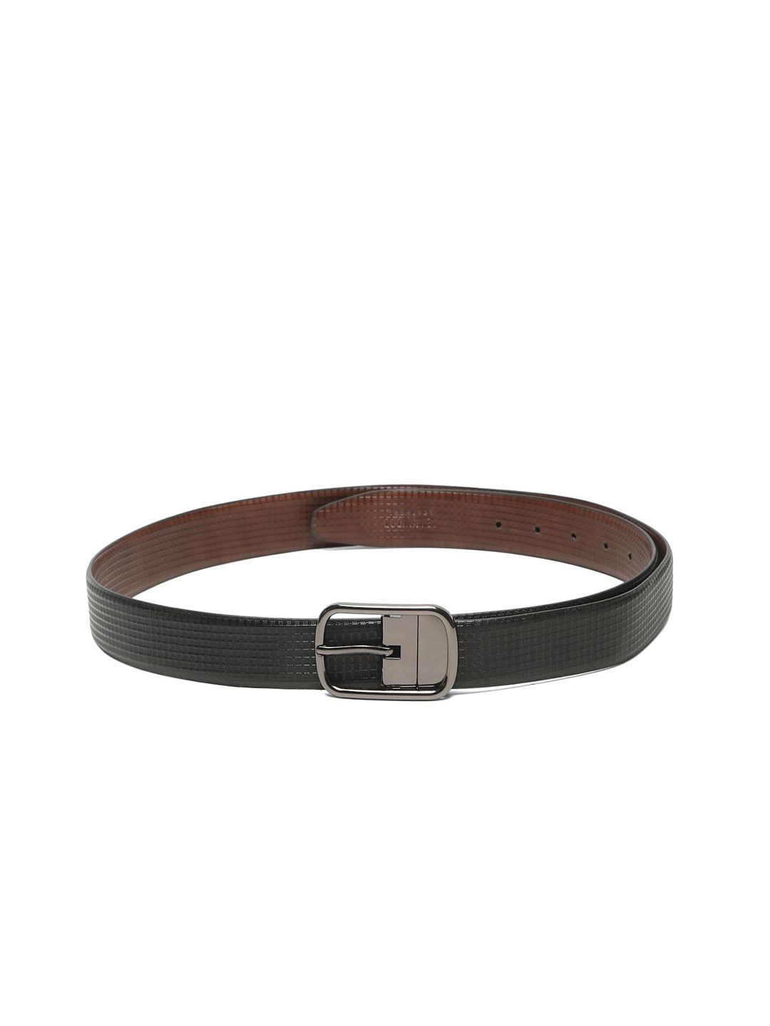 Teakwood Leathers Men Textured Leather Reversible Formal Belt