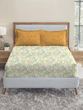 MYTRIDENT Paisley Urban Comfort Flat 144TC Queen Cotton 1 Bedsheet with 2 Pillow Covers