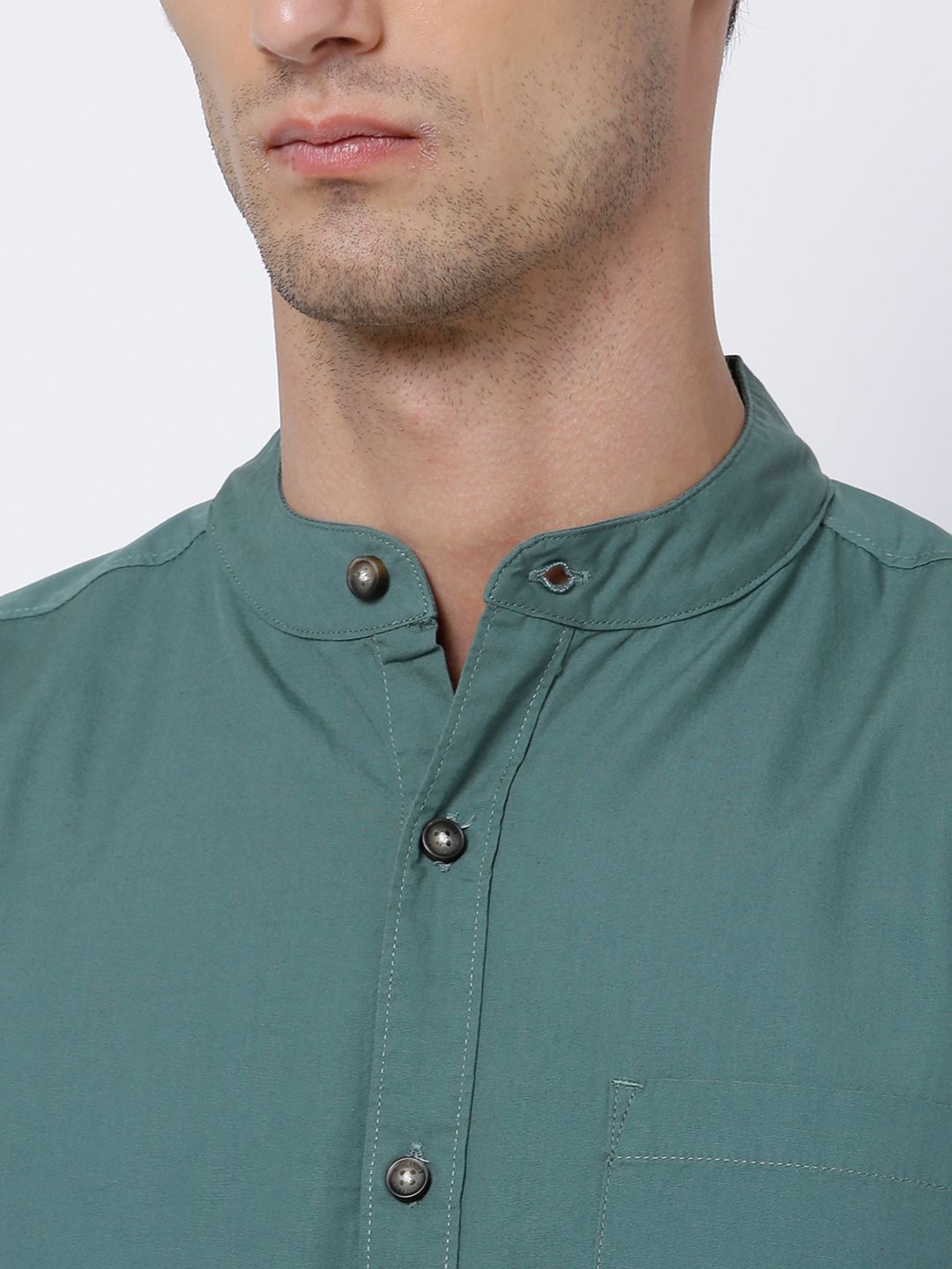 HIGHLANDER Men Green Slim Fit Casual Shirt