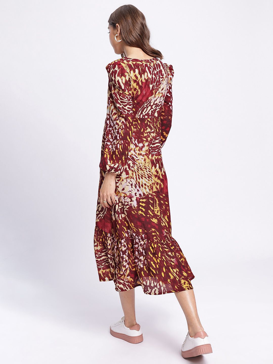 DressBerry Summer Sorbet Animal Print Midi Empire Dress