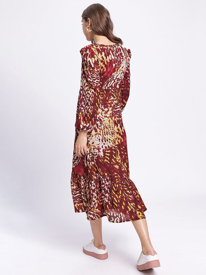 DressBerry Summer Sorbet Animal Print Midi Empire Dress