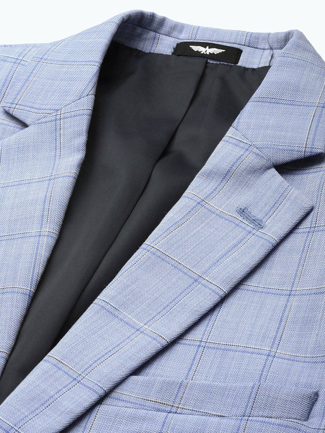 Park Avenue Super Slim Fit Checked Notched Lapel Single-Breasted Formal 2 Piece Suits