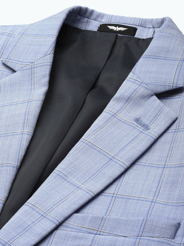 Park Avenue Super Slim Fit Checked Notched Lapel Single-Breasted Formal 2 Piece Suits