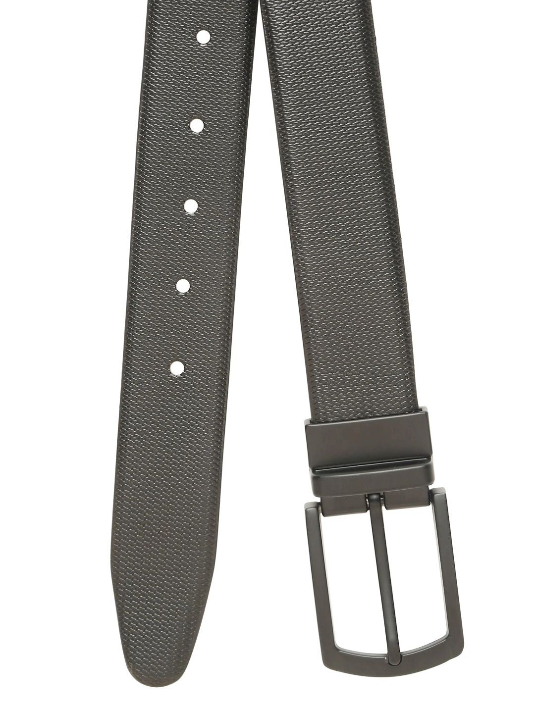 Teakwood Leathers Men Textured Leather Reversible Formal Belt