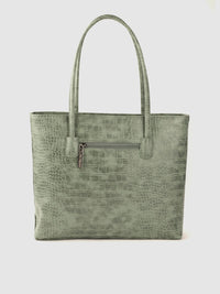 Lino Perros Green Textured PU Structured Laptop Bag