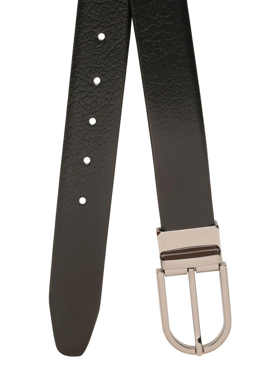 Teakwood Leathers Men Textured Leather Reversible Formal Belt