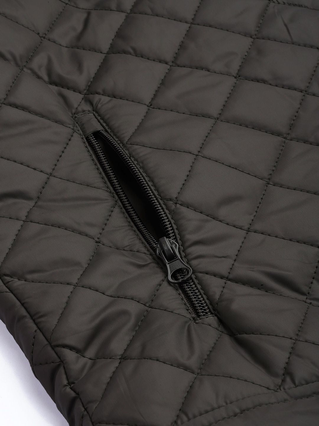 The Indian Garage Co Men Slim Fit Zip-Front Puffer Jacket with Insert Pockets