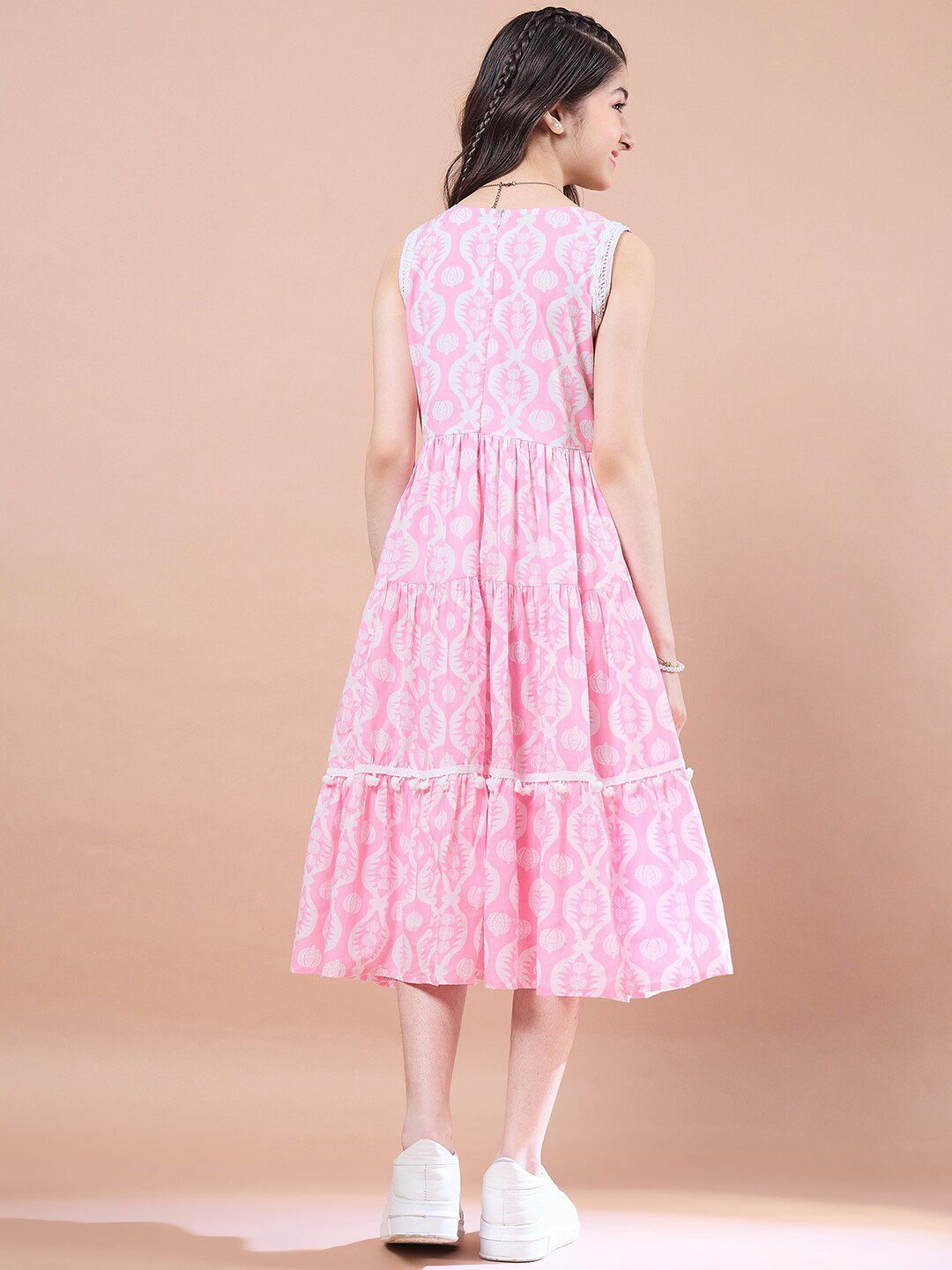 pspeaches Floral Print Fit & Flare Cotton Midi Dress