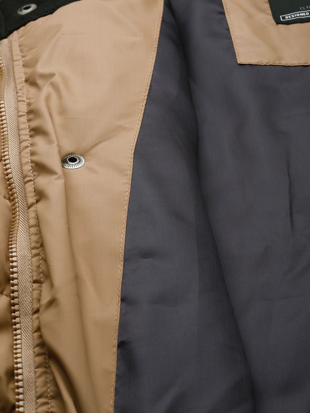 The Indian Garage Co Men Zip-Front Puffer Jacket with Flap-Button Pockets