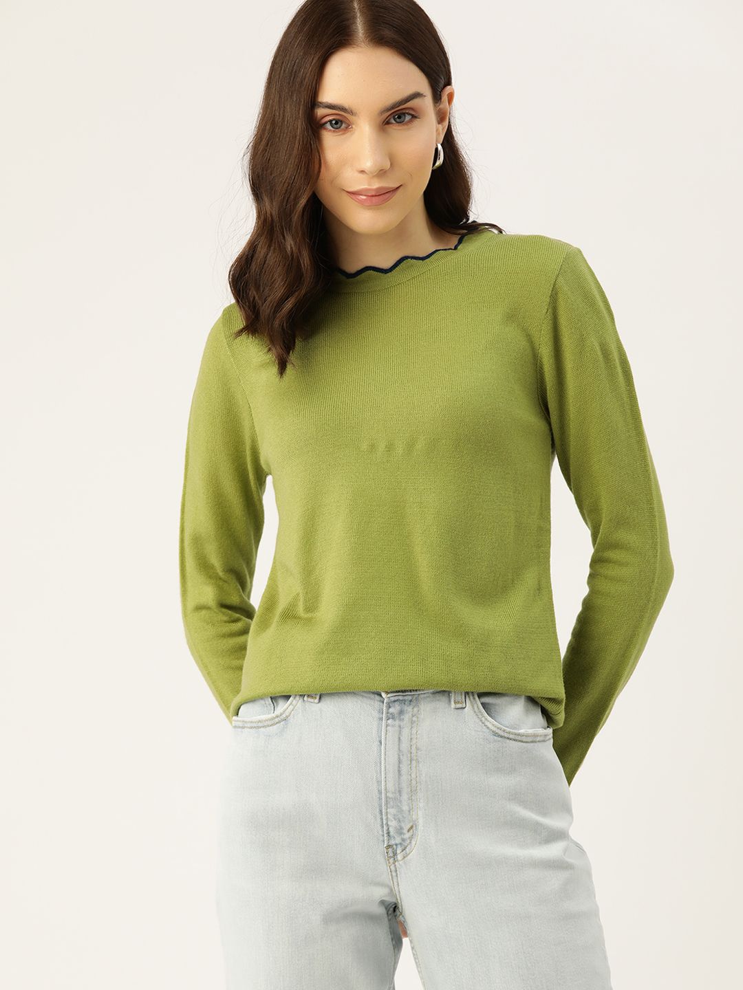 DressBerry Women Solid Acrylic Pullover
