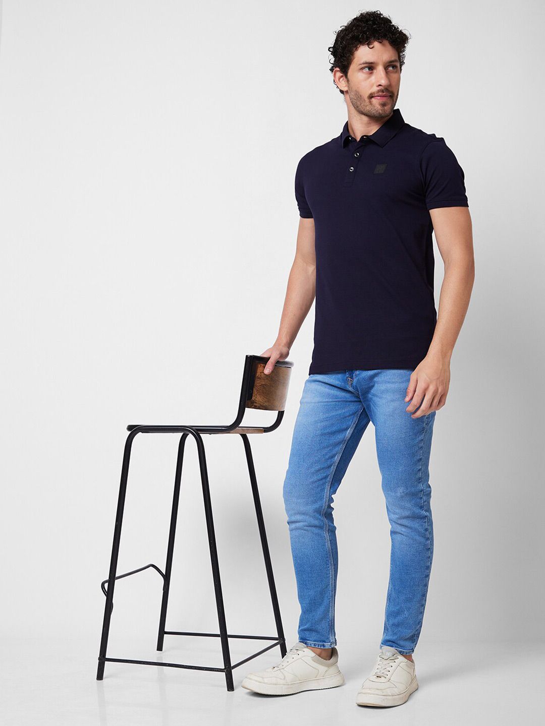 SPYKAR Polo Collar Cotton Slim Fit T-shirt