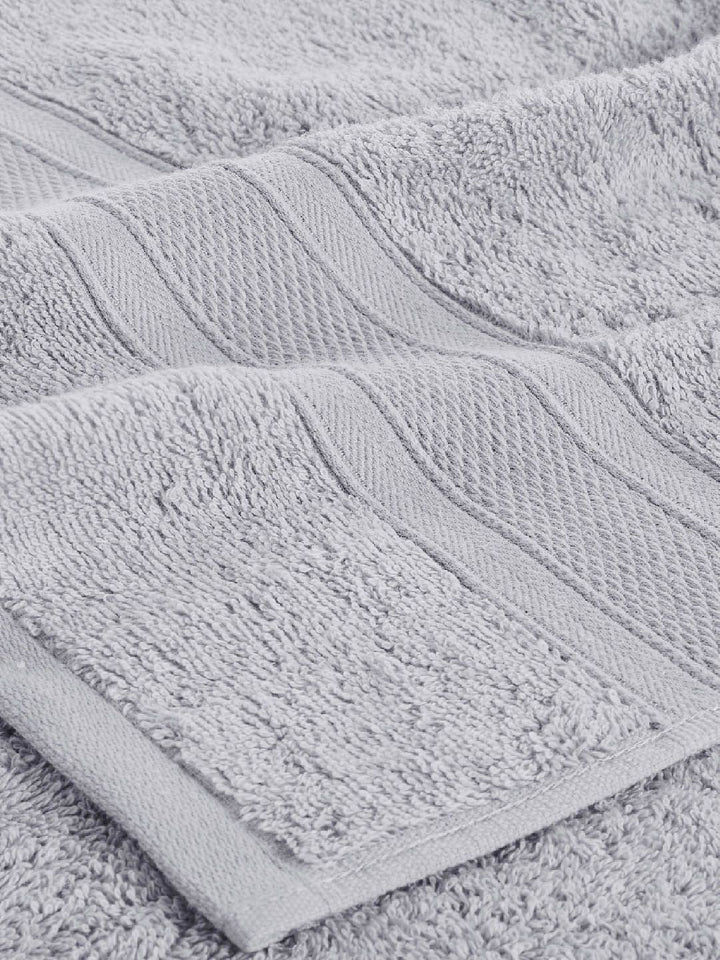 MYTRIDENT Set of 4 Silver-Toned Solid Soft  Plush 500 GSM Cotton Hand Towels
