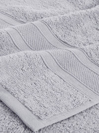 MYTRIDENT Set of 4 Silver-Toned Solid Soft  Plush 500 GSM Cotton Hand Towels