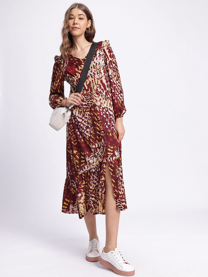 DressBerry Summer Sorbet Animal Print Midi Empire Dress