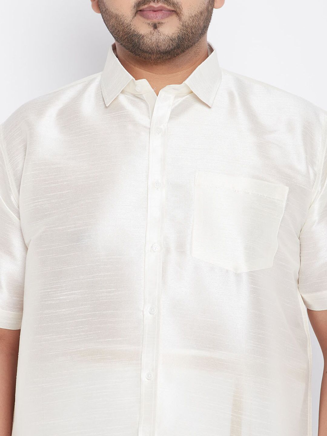 VASTRAMAY Men Cream-Coloured Premium Casual Shirt