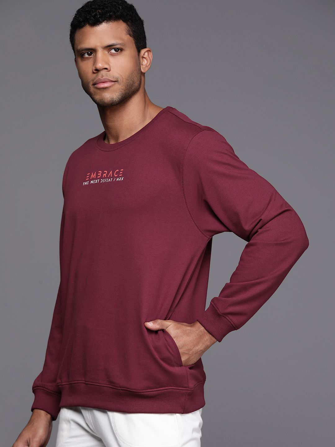 HRX by Hrithik Roshan Round Neck Printed Sweatshirt