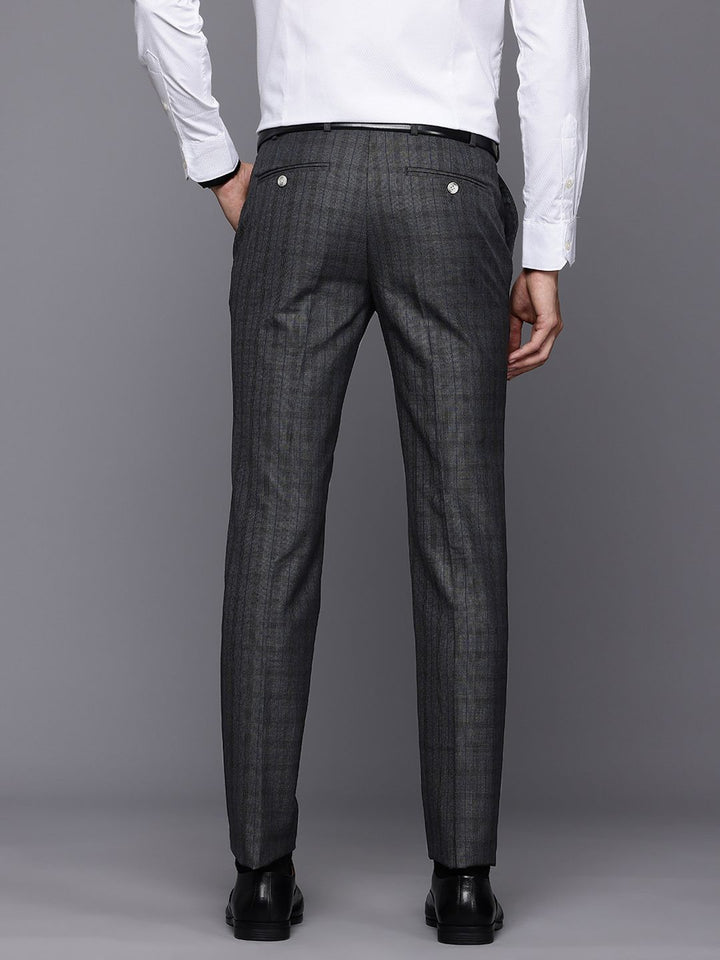 Raymond Men Checked Slim Fit Formal Trousers