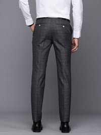 Raymond Men Checked Slim Fit Formal Trousers