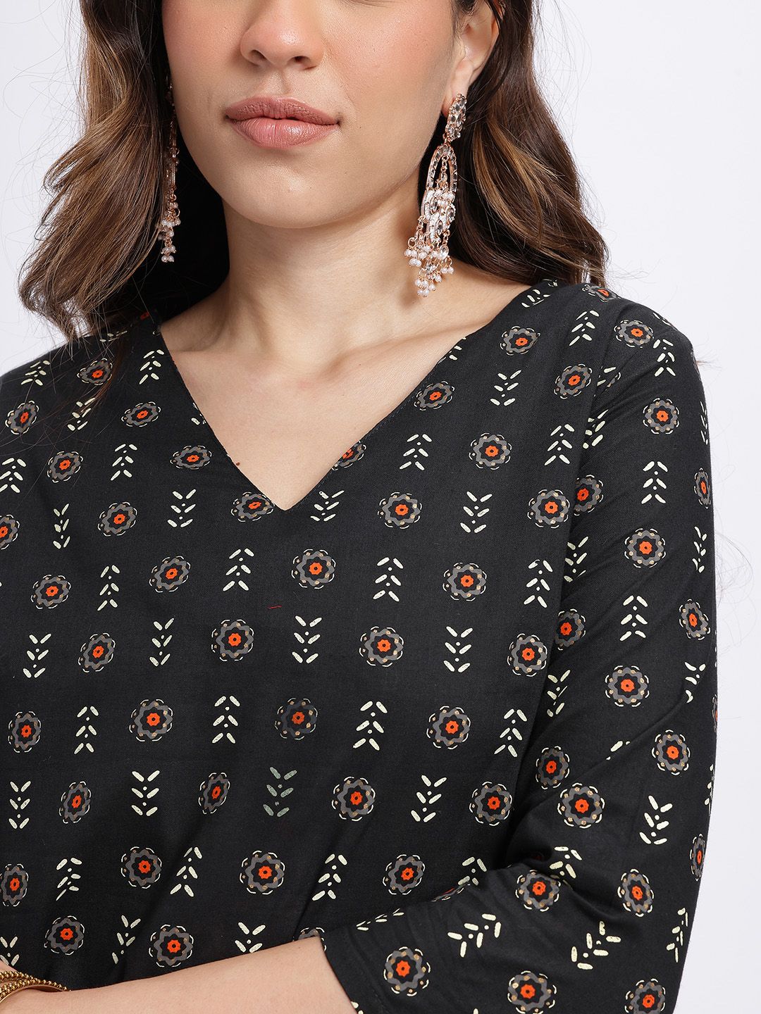 Anouk Ethnic Motifs Print Kurta with Trousers & Dupatta
