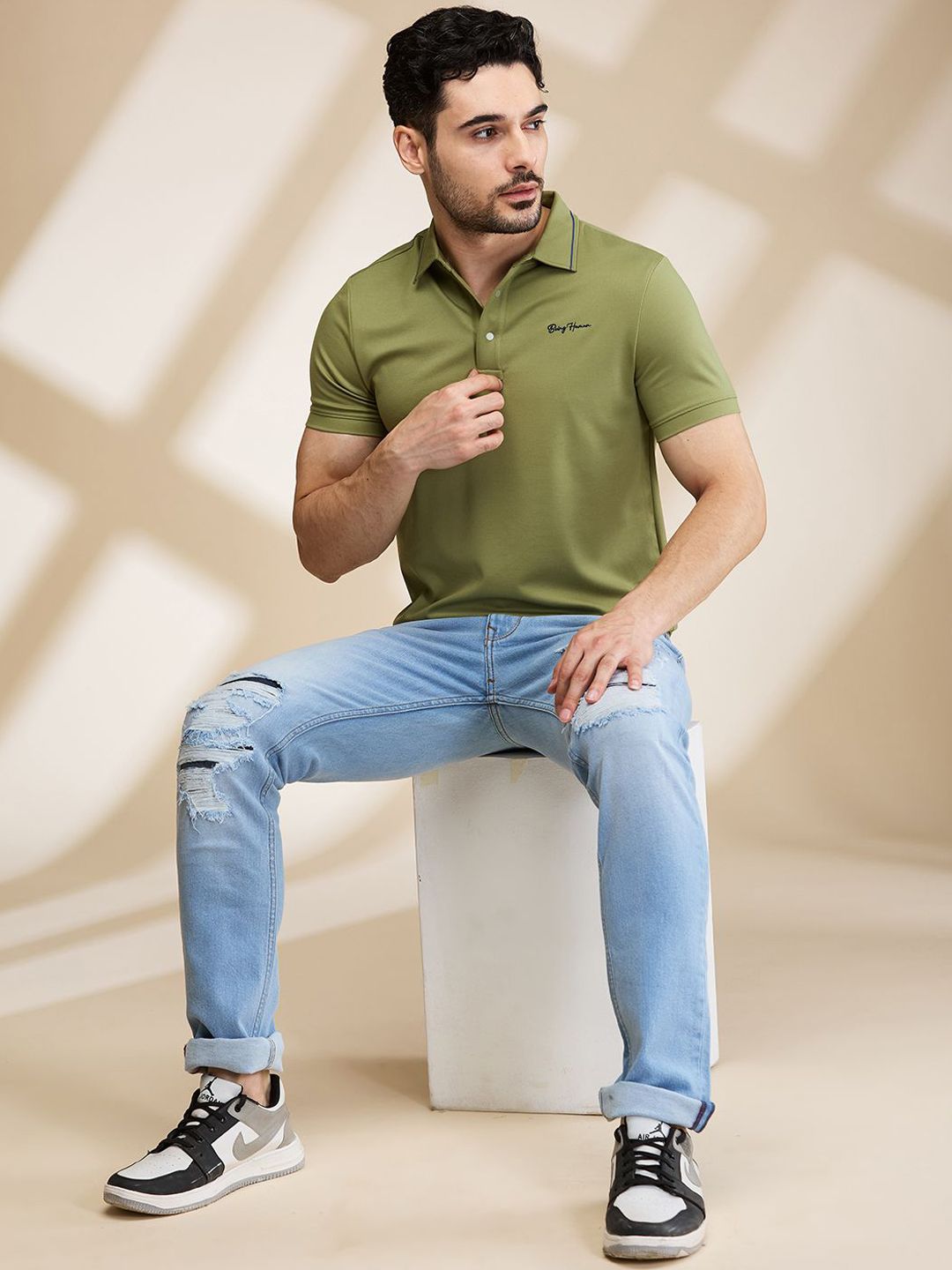 Being Human Men Highly Distressed Heavy Fade Jeans