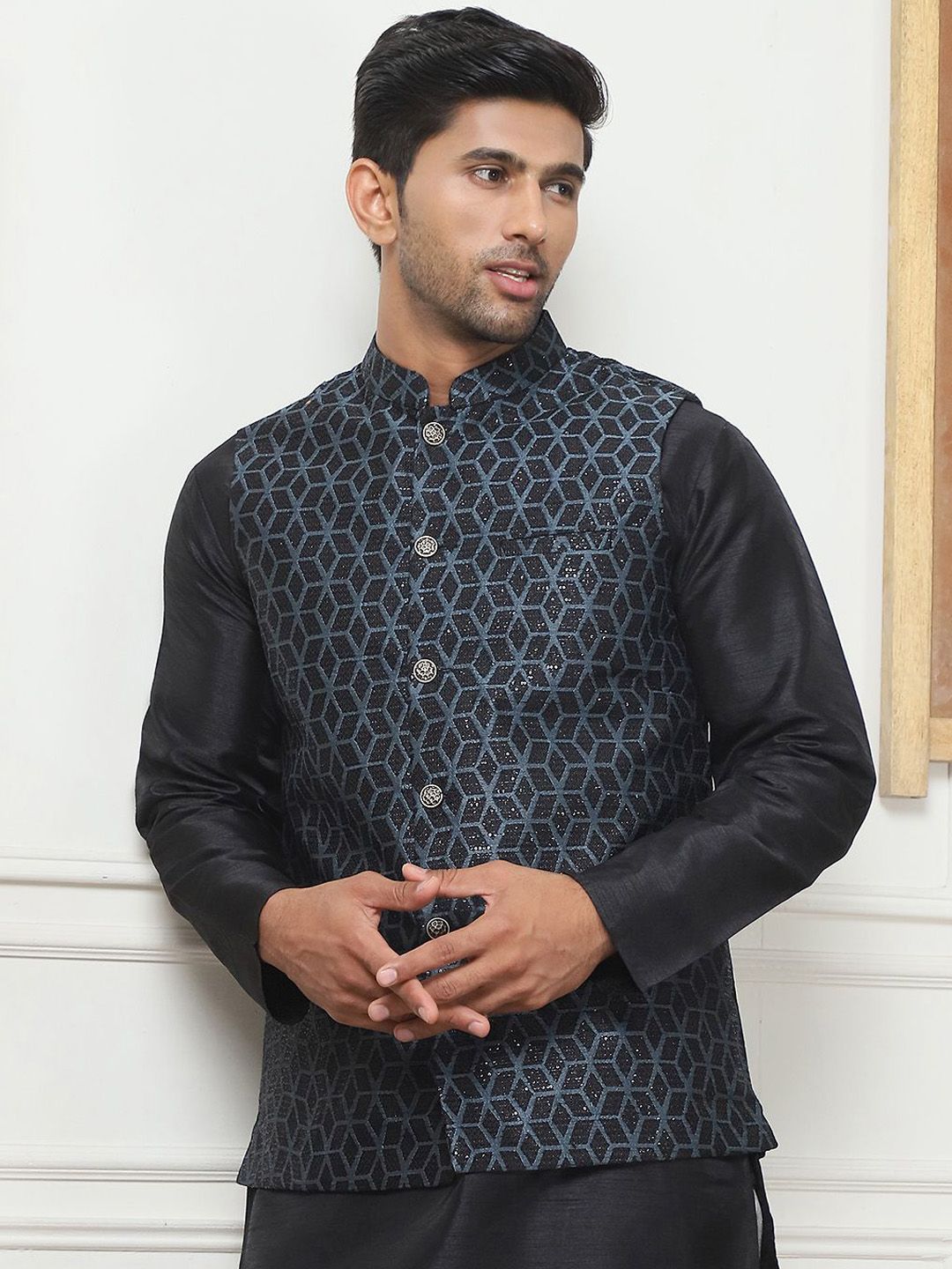 Anouk Woven Design Nehru Jacket