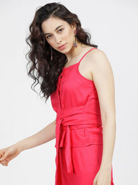 Tokyo Talkies Pink Shoulder Straps Regular Top