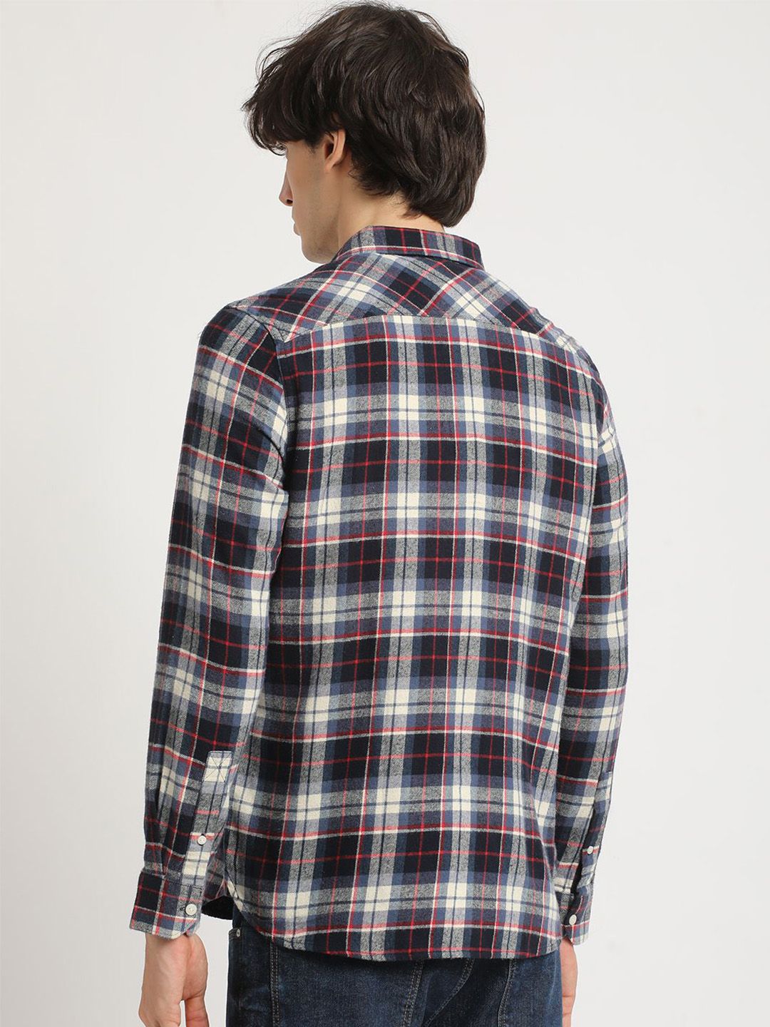 THE BEAR HOUSE Men's Checked Slim Fit Casual Shirt