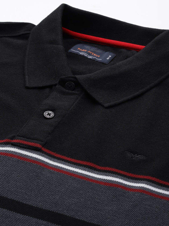 Park Avenue Striped Polo Collar T-shirt