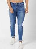 SPYKAR Men Slim Fit Low-Rise Heavy Fade Clean Look Cotton Stretchable Jeans