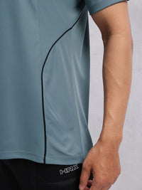 HRX by Hrithik Roshan Brand Logo Printed Raglan Sleeves Rapid-Dry Training T-shirt