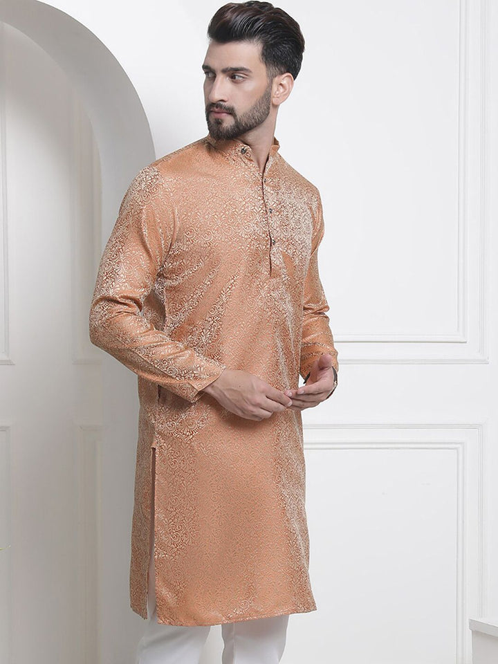 SOJANYA Motif Etnik Rekaan Tenunan Kolar Mandarin Jacquard Kurta