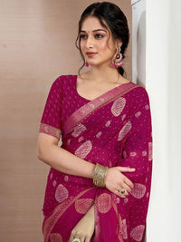 KALINI Abstract Printed Pure Chiffon Saree
