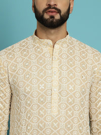 SOJANYA Motif Etnik Sulam Kurta Kapas Tulen dengan Churidar