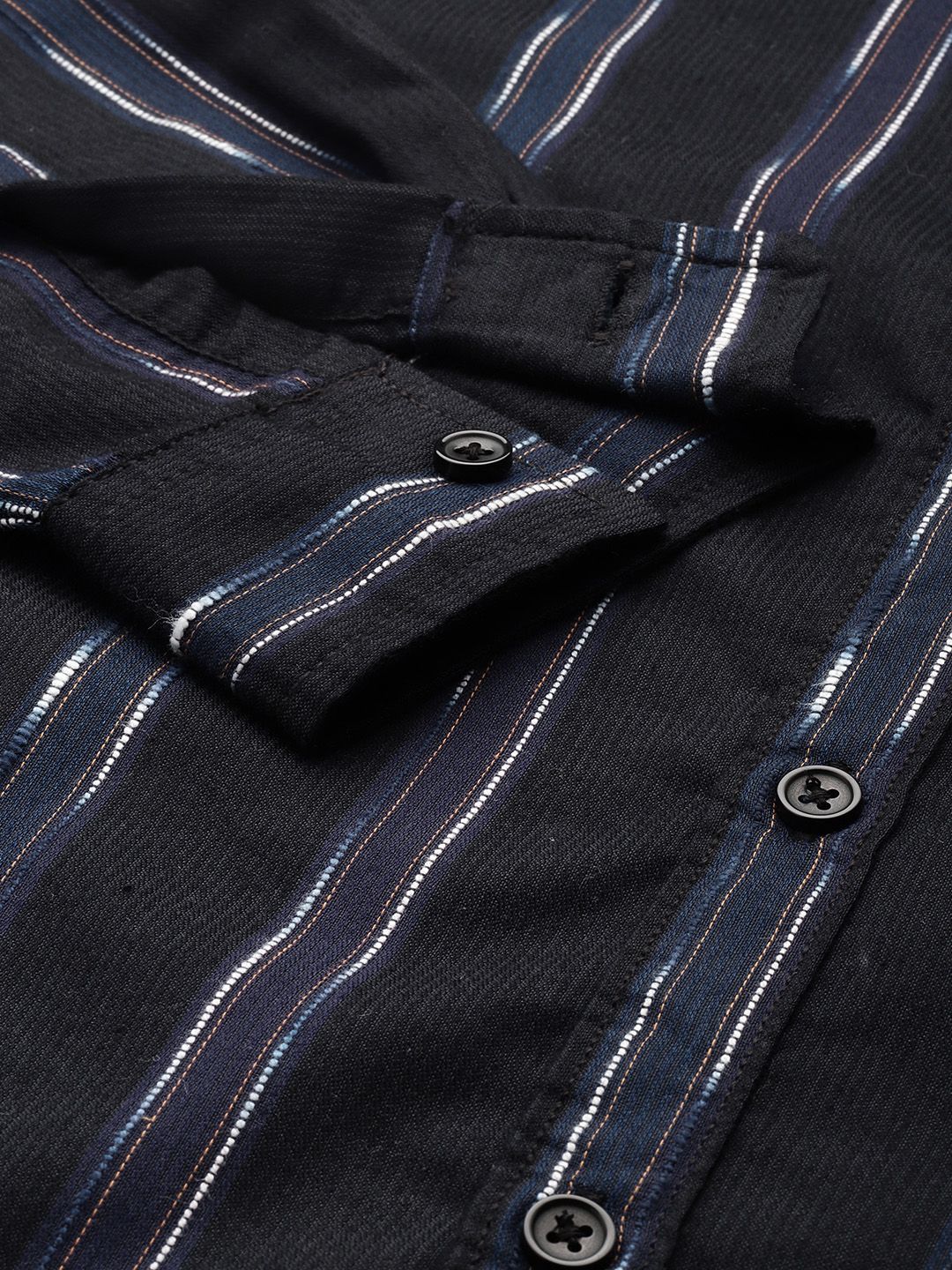 The Indian Garage Co Men Purple Slim Fit Striped Dobby Casual Shirt