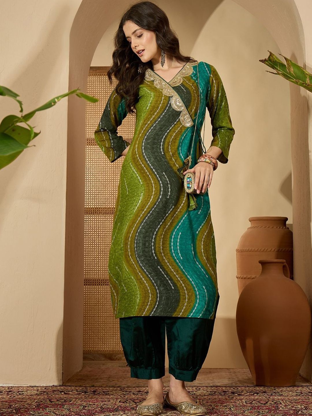 Kalini Women Abstrak Dicetak Harian A-Line Kurta