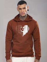 ADRO Lelaki Graphic Printed Hod Cotton Pullover Sweatshirt