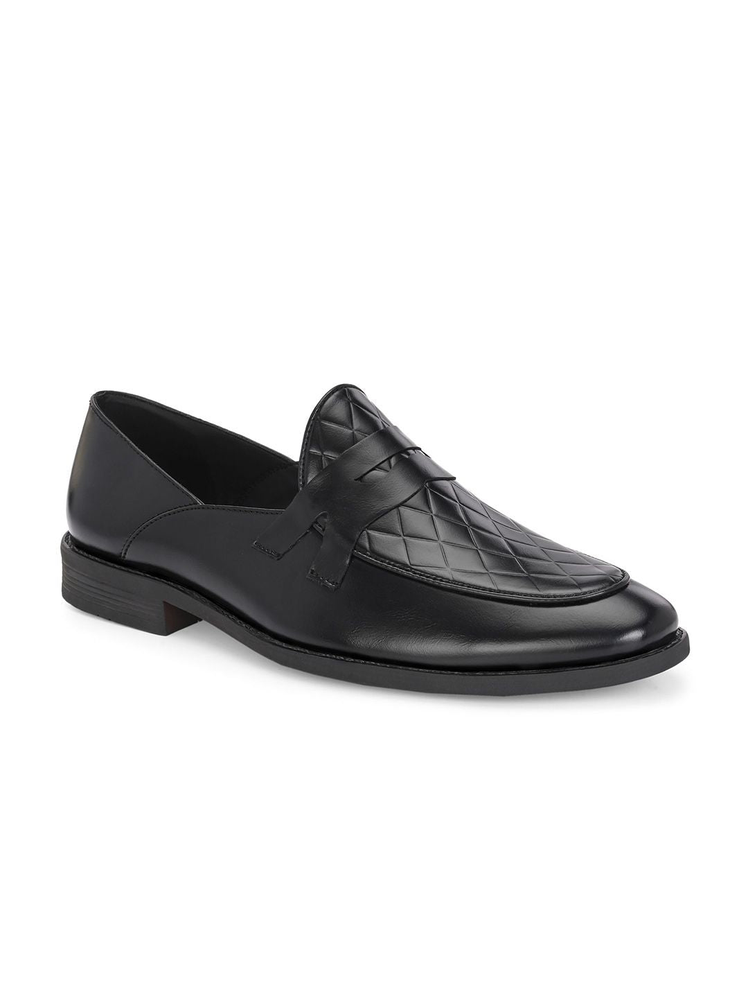 House of Pataudi Men Texture Slip On Formal Derby