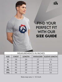 ADRO Men Grey Melange Tshirts