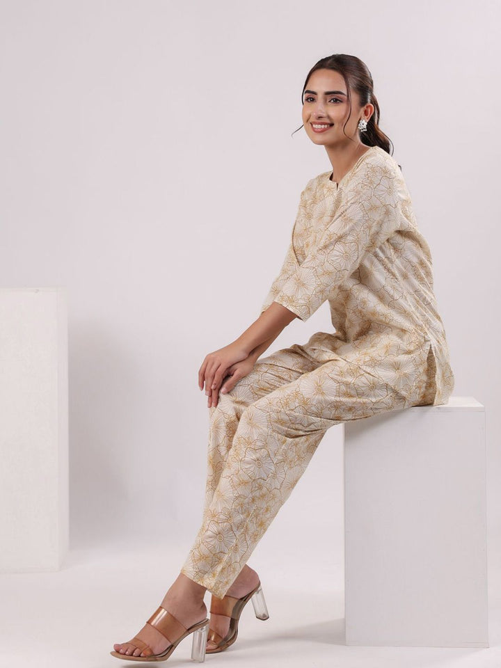 SANSKRUTIHOMES Women Printed Pure Cotton Night suit