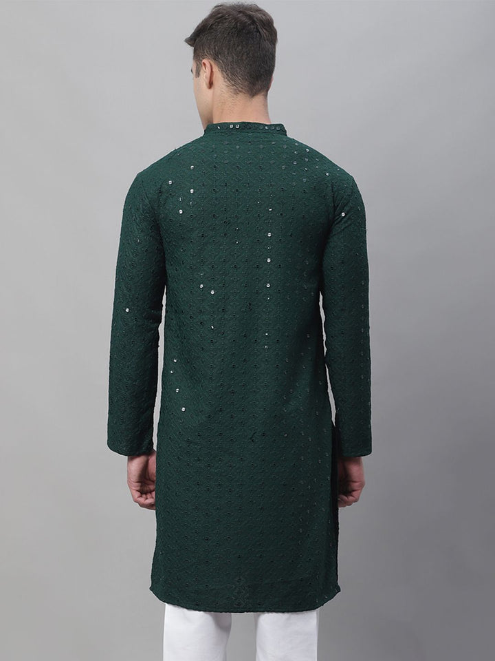 SOJANYA Motif Etnik Sulam Kurta Kapas Tulen