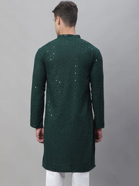 SOJANYA Motif Etnik Sulam Kurta Kapas Tulen