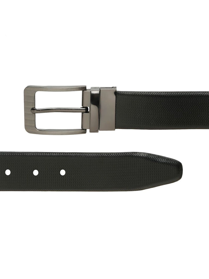 Teakwood Leathers Men Textured Leather Reversible Formal Belt