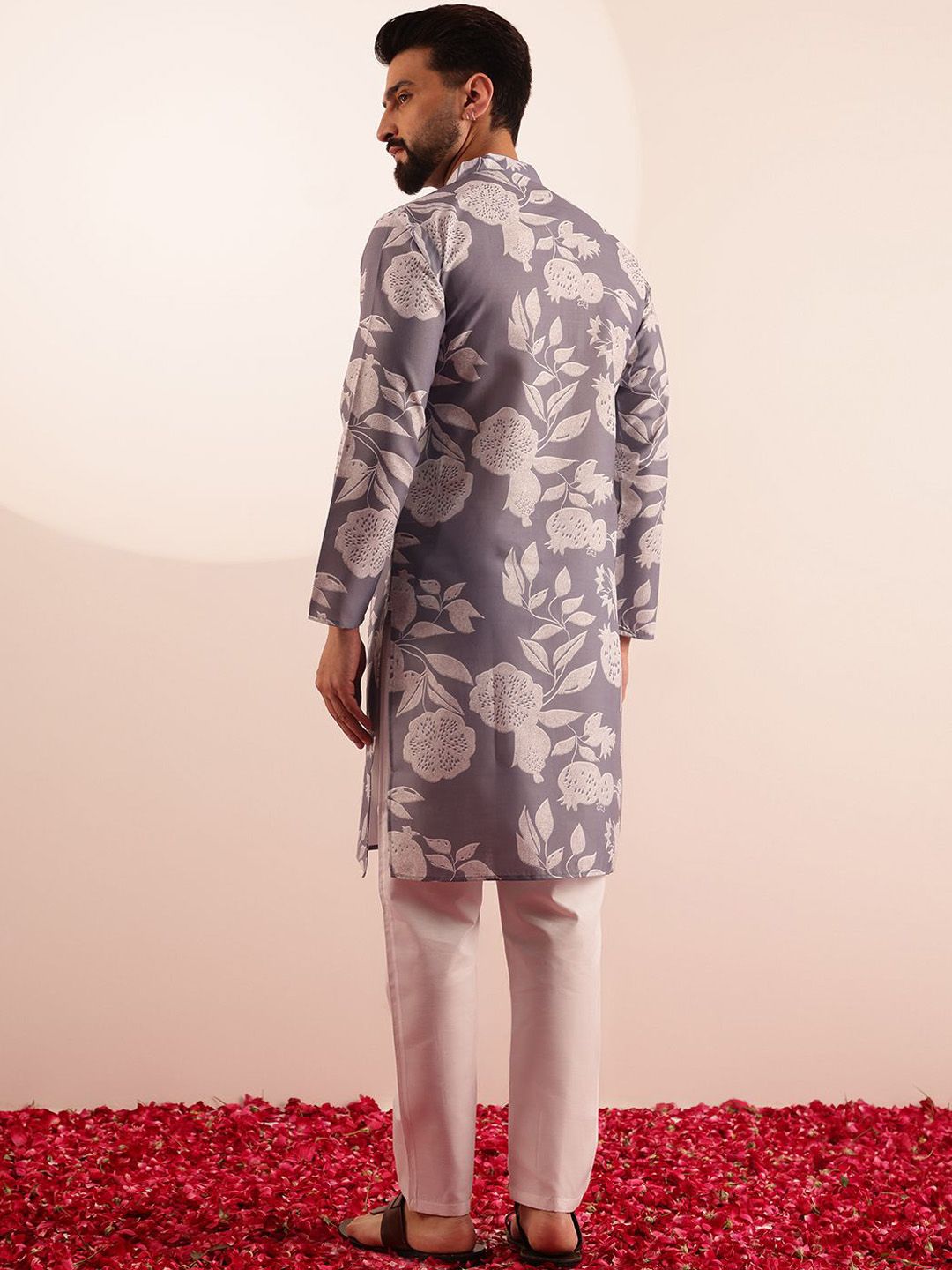 Anouk Men Floral Printed Regular Kurta with Pyjamas