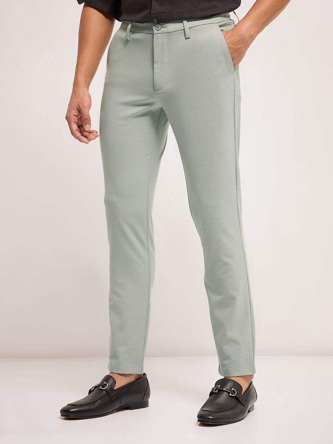THE BEAR HOUSE Men Solid Slim Fit Trousers