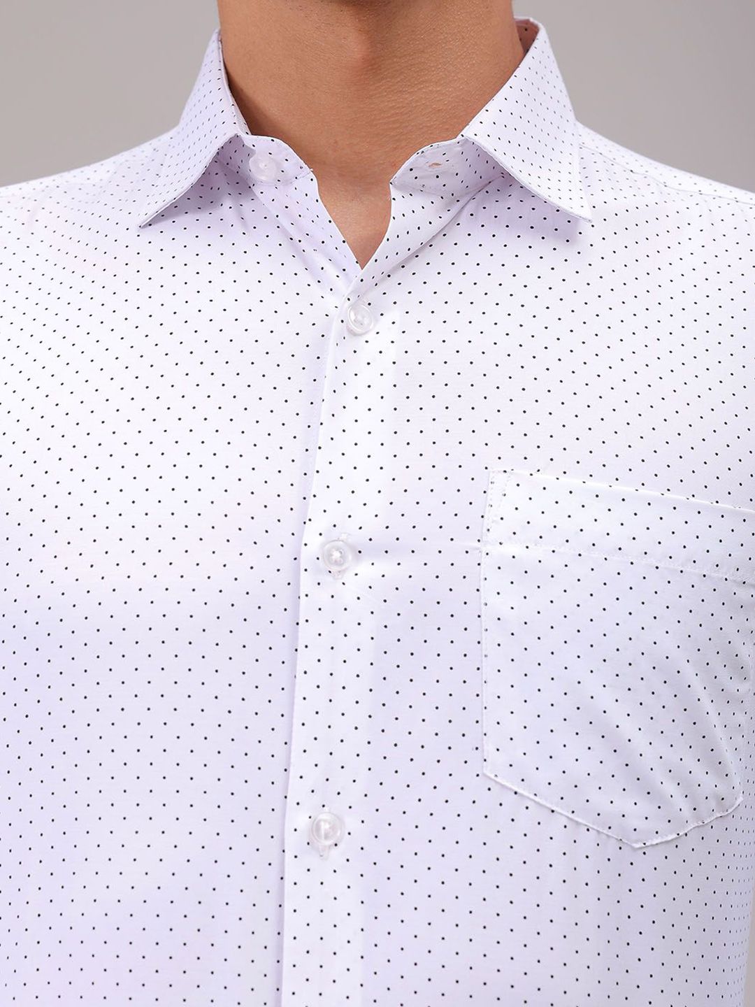 The Indian Garage Co. X Luxe Men Cutaway Collar Micro Ditsy Printed Slim Fit Formal Shirt