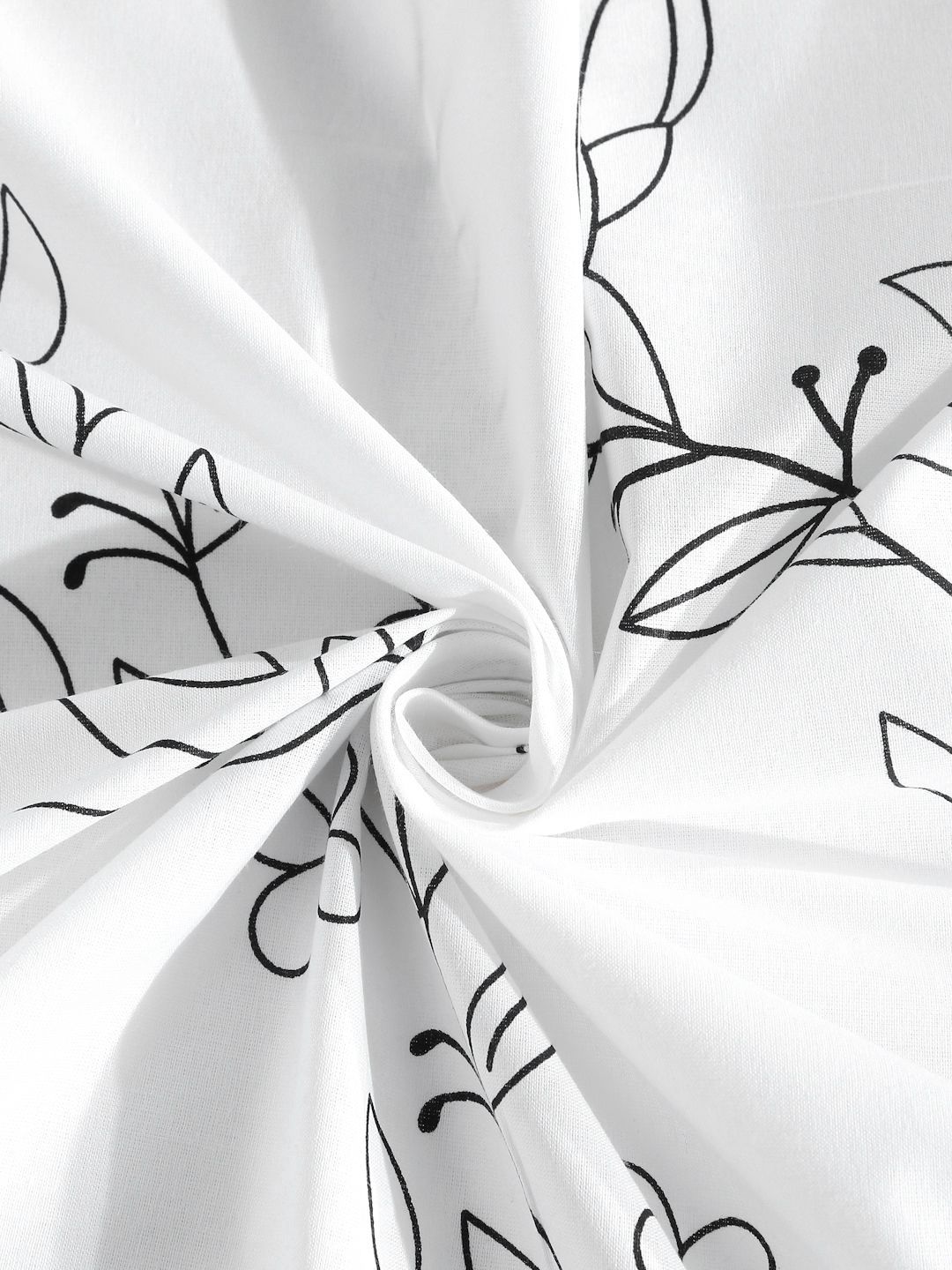 Myntra Elegant Homes White Floral 400 TC Cadar dengan 2 Sarung Bantal